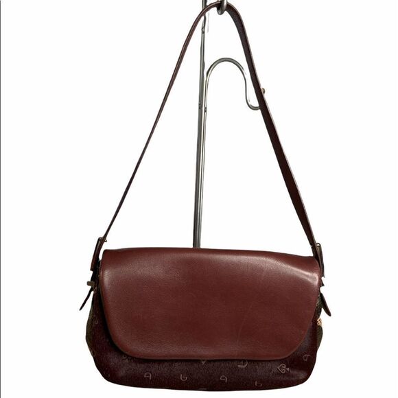 𝅺byblos Vintage Italian Leather Shoulder Bag - Picture 1 of 13